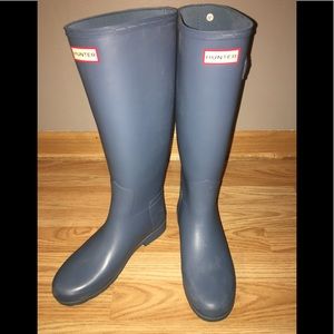Matte Blue Knee- high Hunter boots